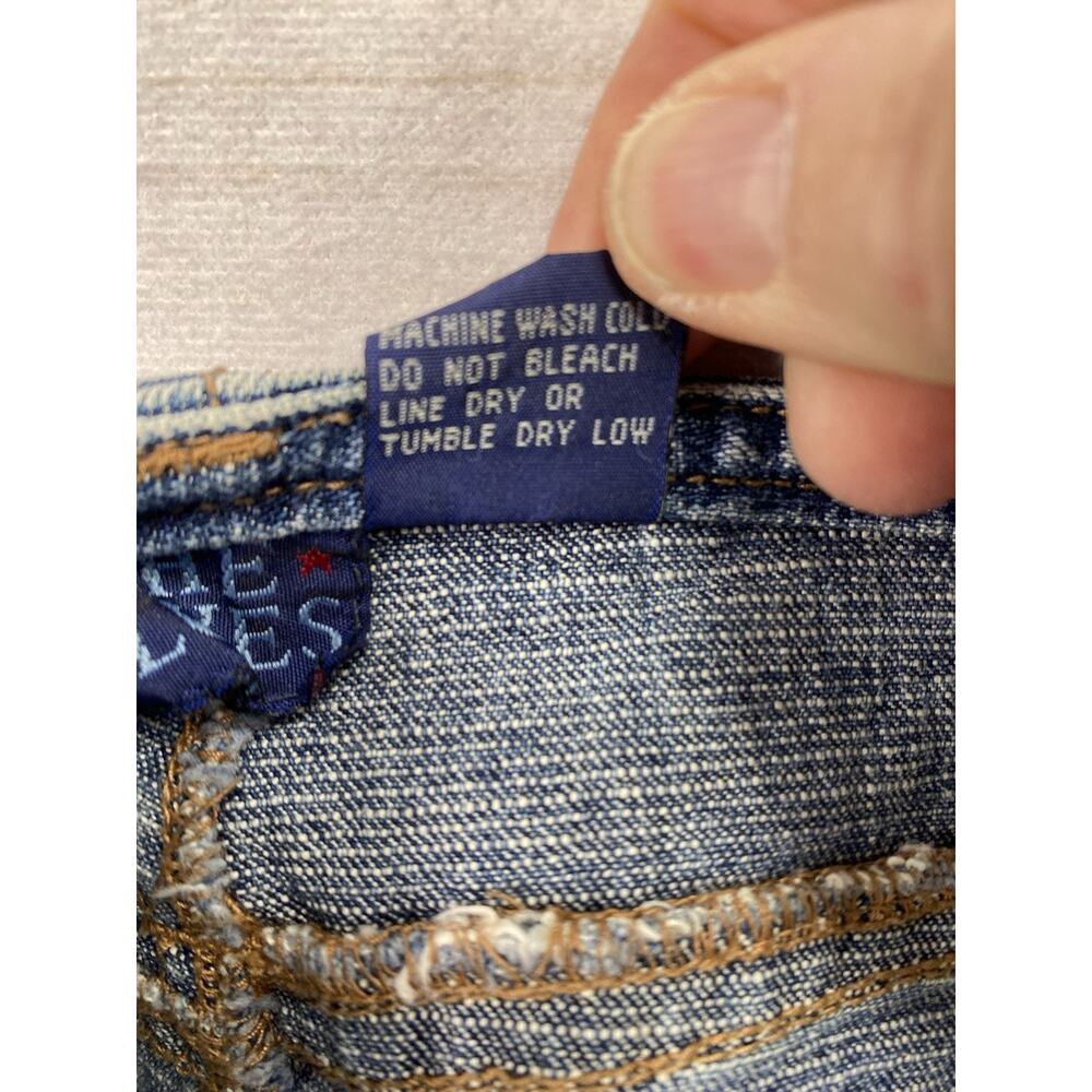 Vtg The Blues Womens Jeans Sz 16 Blue Denim & Corduroy Wide Leg High Rise Retro - Picture 9 of 9